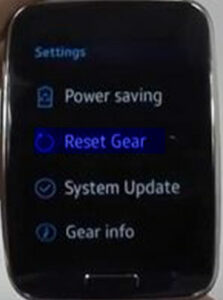 Samsung Gear S factory reset